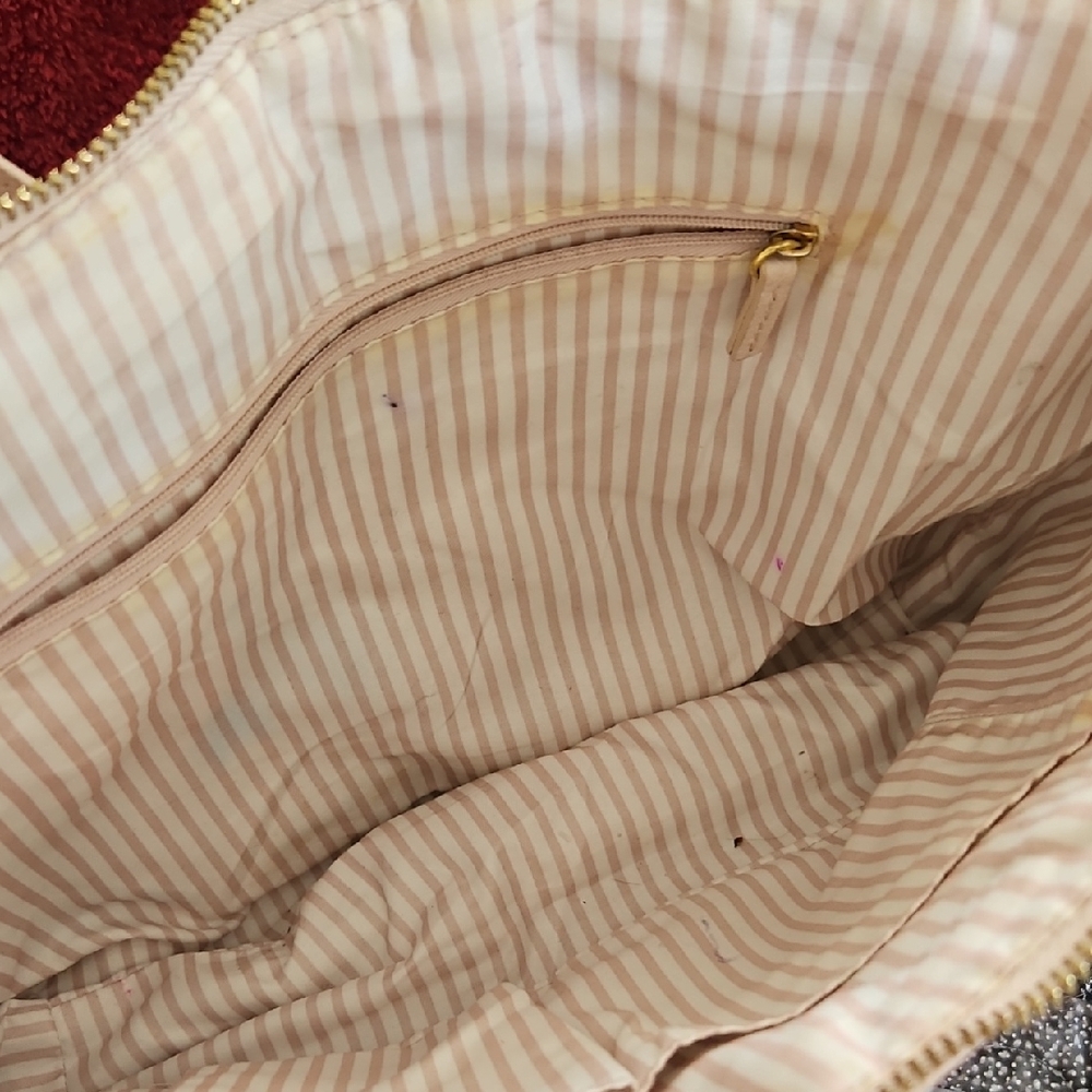 Elegant Beige Striped Tote Bag